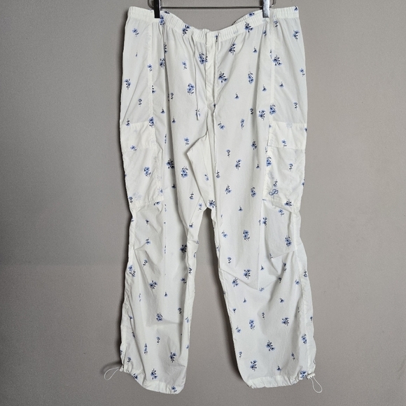 Victoria's Secret Pink White Floral Parachute Cargo Pants Balloon Barrel XXL - Picture 3 of 10